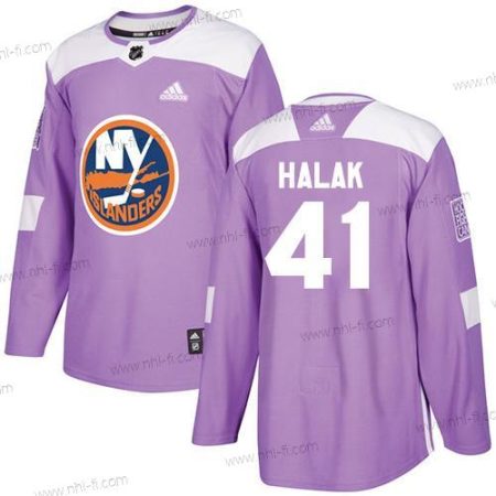 Adidas New York Islanders #41 Jaroslav Halak Violetti Aito Taistelee syöpää vastaan Ommeltu NHL Paita – Miesten