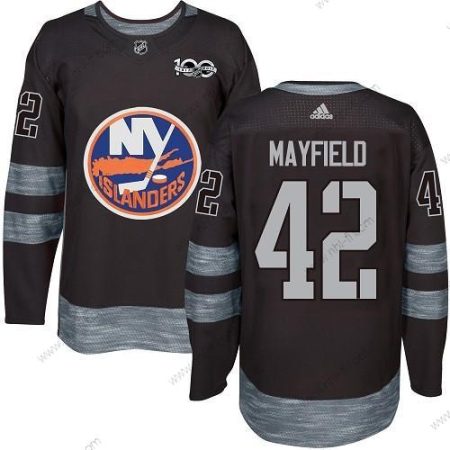 Adidas New York Islanders #42 Scott Mayfield Musta Aito 1917-2017 100th Vuosipäivä NHL Paita – Miesten