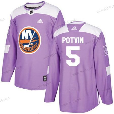 Adidas New York Islanders #5 Denis Potvin Violetti Aito Taistelee syöpää vastaan Ommeltu NHL Paita – Miesten