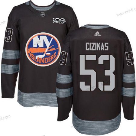 Adidas New York Islanders #53 Casey Cizikas Musta 1917-2017 100th Vuosipäivä Ommeltu NHL Paita – Miesten