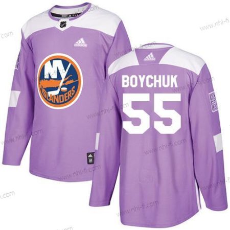 Adidas New York Islanders #55 Johnny Boychuk Violetti Aito Taistelee syöpää vastaan Ommeltu NHL Paita – Miesten