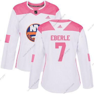 Adidas New York Islanders #7 Jordan Eberle Valkoinen Pinkki Aito Ommeltu NHL Paita – Naisten