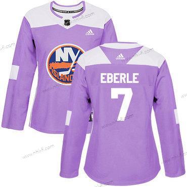 Adidas New York Islanders #7 Jordan Eberle Violetti Aito Taistelee syöpää vastaan Ommeltu NHL Paita – Naisten