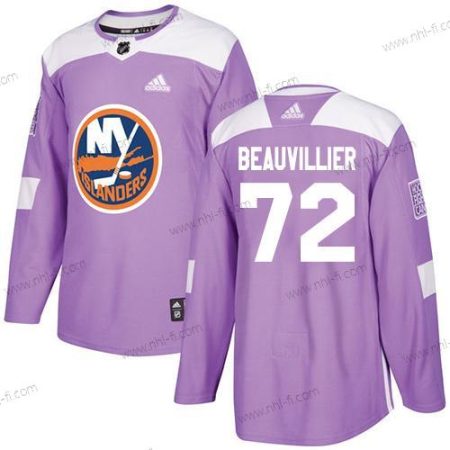 Adidas New York Islanders #72 Anthony Beauvillier Violetti Aito Taistelee syöpää vastaan Ommeltu NHL Paita – Miesten