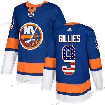 Adidas New York Islanders #9 Clark Gillies Royal Sininen Kotiottelu Aito USA Flag Ommeltu NHL Paita – Miesten