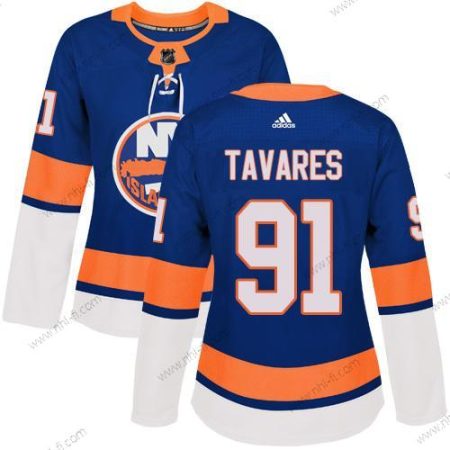 Adidas New York Islanders #91 John Tavares Royal Sininen Kotiottelu Aito Ommeltu NHL Paita – Naisten