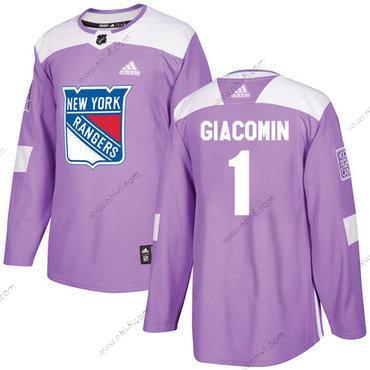 Adidas New York Rangers #1 Eddie Giacomin Violetti Aito Taistelee syöpää vastaan Ommeltu NHL Paita – Miesten