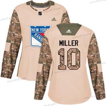 Adidas New York Rangers #10 J.T. Miller Maastokuvio Aito 2017 Veterans Day Ommeltu NHL Paita – Naisten