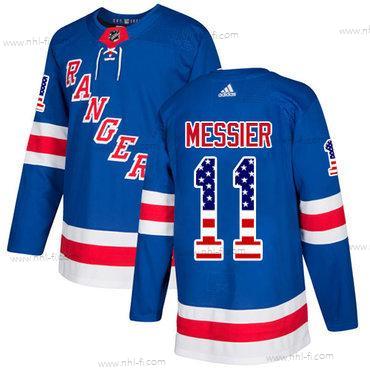 Adidas New York Rangers #11 Mark Messier Royal Sininen Kotiottelu Aito USA Flag Ommeltu NHL Paita – Miesten