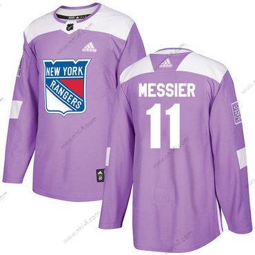 Adidas New York Rangers #11 Mark Messier Violetti Aito Taistelee syöpää vastaan Ommeltu NHL Paita – Miesten