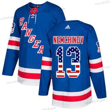 Adidas New York Rangers #13 Sergei Nemchinov Royal Sininen Kotiottelu Aito USA Flag Ommeltu NHL Paita – Miesten