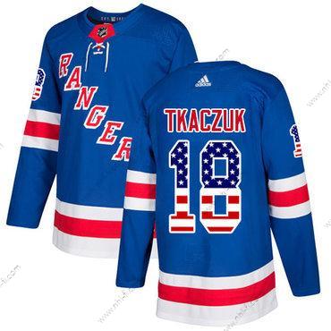 Adidas New York Rangers #18 Walt Tkaczuk Royal Sininen Kotiottelu Aito USA Flag Ommeltu NHL Paita – Miesten