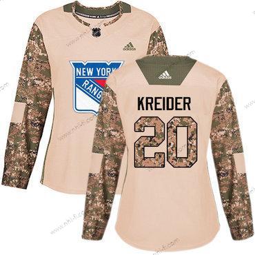 Adidas New York Rangers #20 Chris Kreider Maastokuvio Aito 2017 Veterans Day Ommeltu NHL Paita – Naisten