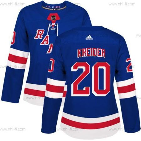 Adidas New York Rangers #20 Chris Kreider Royal Sininen Kotiottelu Aito Ommeltu NHL Paita – Naisten