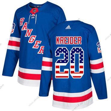 Adidas New York Rangers #20 Chris Kreider Royal Sininen Kotiottelu Aito USA Flag Ommeltu NHL Paita – Miesten