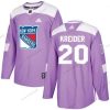 Adidas New York Rangers #20 Chris Kreider Violetti Aito Taistelee syöpää vastaan Ommeltu NHL Paita – Miesten