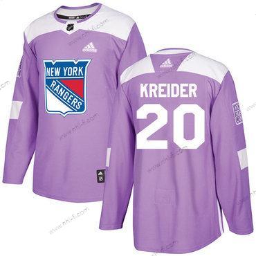 Adidas New York Rangers #20 Chris Kreider Violetti Aito Taistelee syöpää vastaan Ommeltu NHL Paita – Miesten