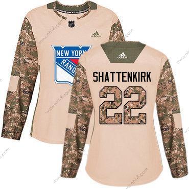 Adidas New York Rangers #22 Kevin Shattenkirk Maastokuvio Aito 2017 Veterans Day Ommeltu NHL Paita – Naisten