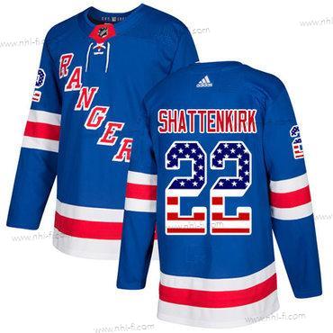 Adidas New York Rangers #22 Kevin Shattenkirk Royal Sininen Kotiottelu Aito USA Flag Ommeltu NHL Paita – Miesten