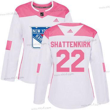 Adidas New York Rangers #22 Kevin Shattenkirk Valkoinen Pinkki Aito Ommeltu NHL Paita – Naisten