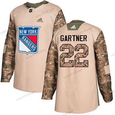 Adidas New York Rangers #22 Mike Gartner Maastokuvio Aito 2017 Veterans Day Ommeltu NHL Paita – Miesten