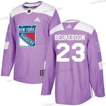 Adidas New York Rangers #23 Jeff Beukeboom Violetti Aito Taistelee syöpää vastaan Ommeltu NHL Paita – Miesten