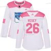 Adidas New York Rangers #26 Jimmy Vesey Valkoinen Pinkki Aito Ommeltu NHL Paita – Naisten