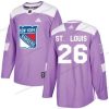 Adidas New York Rangers #26 Martin St.Louis Violetti Aito Taistelee syöpää vastaan Ommeltu NHL Paita – Miesten