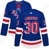 Adidas New York Rangers #30 Henrik Lundqvist Royal Sininen Kotiottelu Aito Ommeltu NHL Paita – Naisten