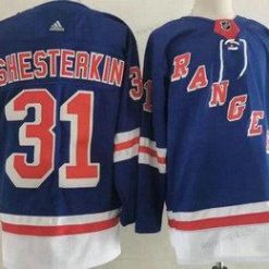 Adidas New York Rangers #31 Igor Shesterkin Sininen Aito Paita – Miesten