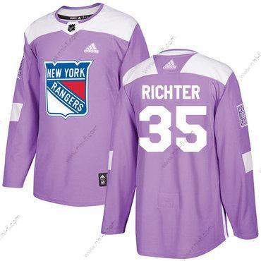 Adidas New York Rangers #35 Mike Richter Violetti Aito Taistelee syöpää vastaan Ommeltu NHL Paita – Miesten