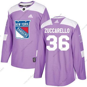 Adidas New York Rangers #36 Mats Zuccarello Violetti Aito Taistelee syöpää vastaan Ommeltu NHL Paita – Miesten