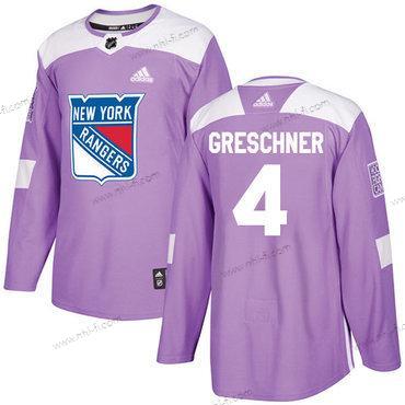 Adidas New York Rangers #4 Ron Greschner Violetti Aito Taistelee syöpää vastaan Ommeltu NHL Paita – Miesten