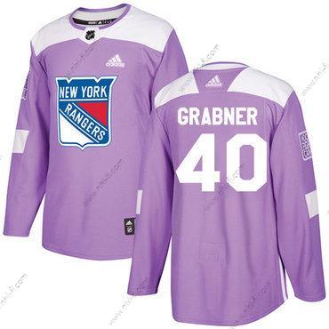 Adidas New York Rangers #40 Michael Grabner Violetti Aito Taistelee syöpää vastaan Ommeltu NHL Paita – Miesten