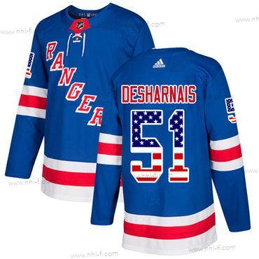 Adidas New York Rangers #51 David Desharnais Royal Sininen Kotiottelu Aito USA Flag Ommeltu NHL Paita – Miesten