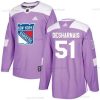 Adidas New York Rangers #51 David Desharnais Violetti Aito Taistelee syöpää vastaan Ommeltu NHL Paita – Miesten