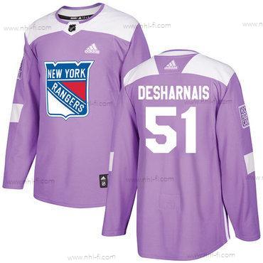 Adidas New York Rangers #51 David Desharnais Violetti Aito Taistelee syöpää vastaan Ommeltu NHL Paita – Miesten