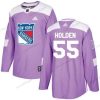 Adidas New York Rangers #55 Nick Holden Violetti Aito Taistelee syöpää vastaan Ommeltu NHL Paita – Miesten