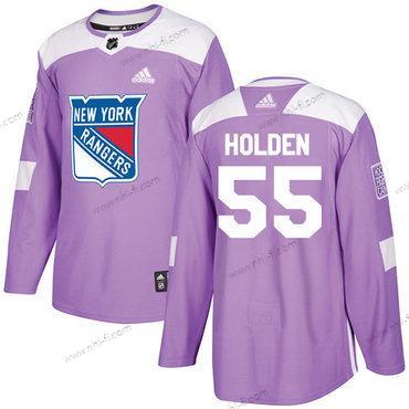 Adidas New York Rangers #55 Nick Holden Violetti Aito Taistelee syöpää vastaan Ommeltu NHL Paita – Miesten