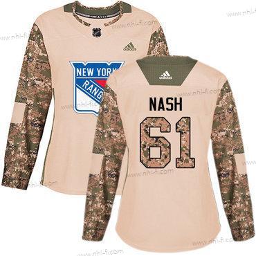 Adidas New York Rangers #61 Rick Nash Maastokuvio Aito 2017 Veterans Day Ommeltu NHL Paita – Naisten