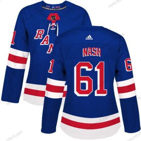 Adidas New York Rangers #61 Rick Nash Royal Sininen Kotiottelu Aito Ommeltu NHL Paita – Naisten