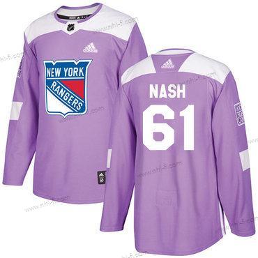 Adidas New York Rangers #61 Rick Nash Violetti Aito Taistelee syöpää vastaan Ommeltu NHL Paita – Miesten