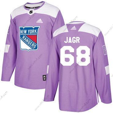 Adidas New York Rangers #68 Jaromir Jagr Violetti Aito Taistelee syöpää vastaan Ommeltu NHL Paita – Miesten