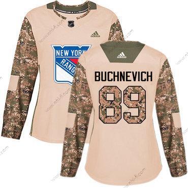 Adidas New York Rangers #89 Pavel Buchnevich Maastokuvio Aito 2017 Veterans Day Ommeltu NHL Paita – Naisten