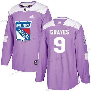 Adidas New York Rangers #9 Adam Graves Violetti Aito Taistelee syöpää vastaan Ommeltu NHL Paita – Miesten