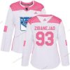 Adidas New York Rangers #93 Mika Zibanejad Valkoinen Pinkki Aito Ommeltu NHL Paita – Naisten