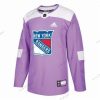 Adidas New York Rangers Räätälöidyt Violetti Pinkki Jääkiekko Taistelee syöpää vastaan Harjoitus Paita – Miesten