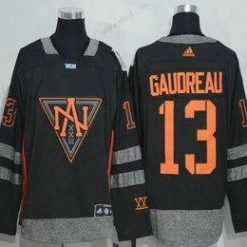 Adidas North Amerikka Jääkiekko #13 Johnny Gaudreau Musta 2016 World Cup Of Jääkiekko Ommeltu WCH Game Paita – Miesten