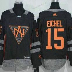 Adidas North Amerikka Jääkiekko #15 Jack Eichel Musta 2016 World Cup Of Jääkiekko Ommeltu WCH Game Paita – Miesten