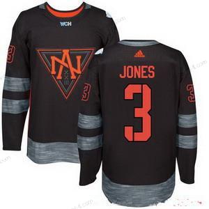 Adidas North Amerikka Jääkiekko #3 Seth Jones Musta 2016 World Cup Of Jääkiekko Ommeltu WCH Game Paita – Miesten